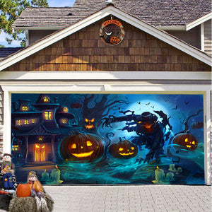 Halloween Misty Forest Garage Door Banner Rieworkes