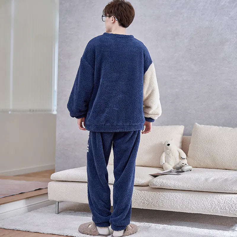 Men's Thickened Plush Winter Home Suit for Autumn/Winter Mimarta