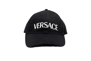Versace Black Cotton Embroidered Logo Adjustable Baseball Hat Mimarta