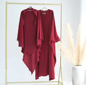 Crew-neck Batwing Sleeve Robe Mimarta
