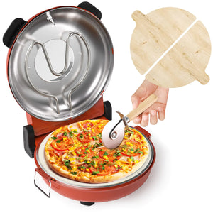 TMEDW Electric Pizza Oven 12 inch Portable Pizza Oven Indoor Countertop Pizza Maker with Wooden Pizza Paddles & Pizza Cutter Mimarta