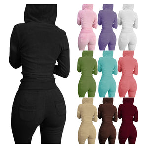 HR8235 Women's Autumn Winter Hooded Vest Set Mimarta