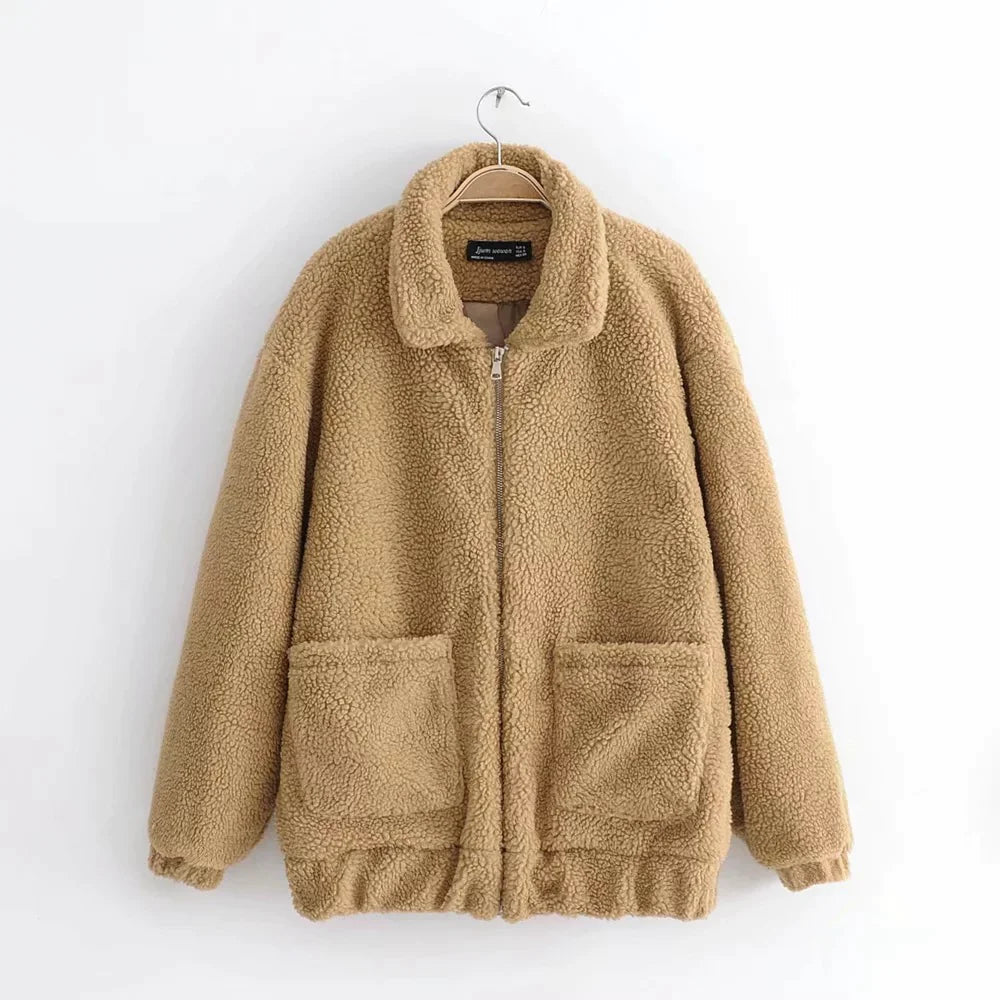 Winter warm lamb hair pocket cotton coat Rieworkes