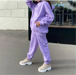 Cozy Hooded Plush Sweatshirt for Women – Casual Sportswear Rieworkes