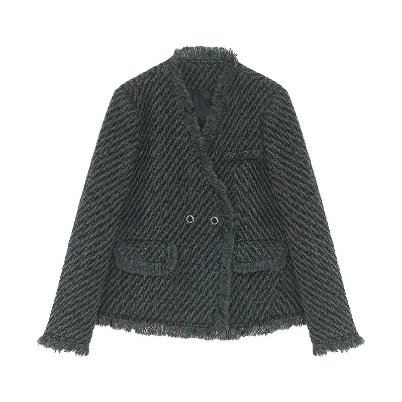 Women's Tassel Wool Coat Set for Winter Mimarta
