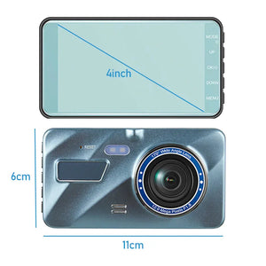 Touch Screen Dash Cam 4" 1080P Dual Lens Car DVR Recorder Front And Rear Camera Rieworkes