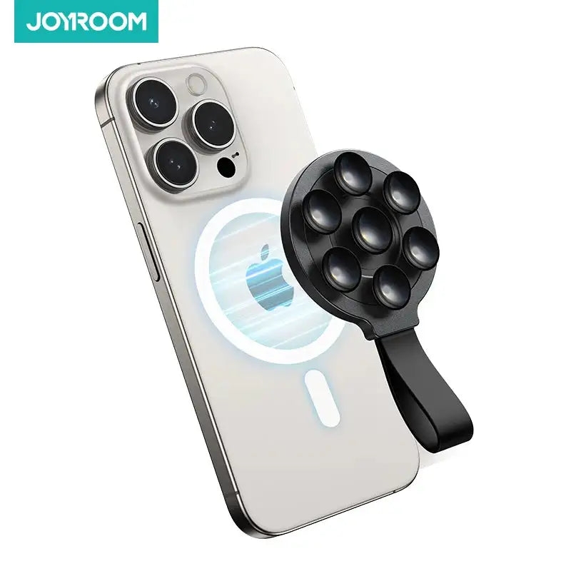 Joyroom Magnetic Suction Cup Phone Mount Hand-Free Mirror Shower Silicone Suction Phone Case Grip Stand Holder For iPhone 15 Pro Rieworkes