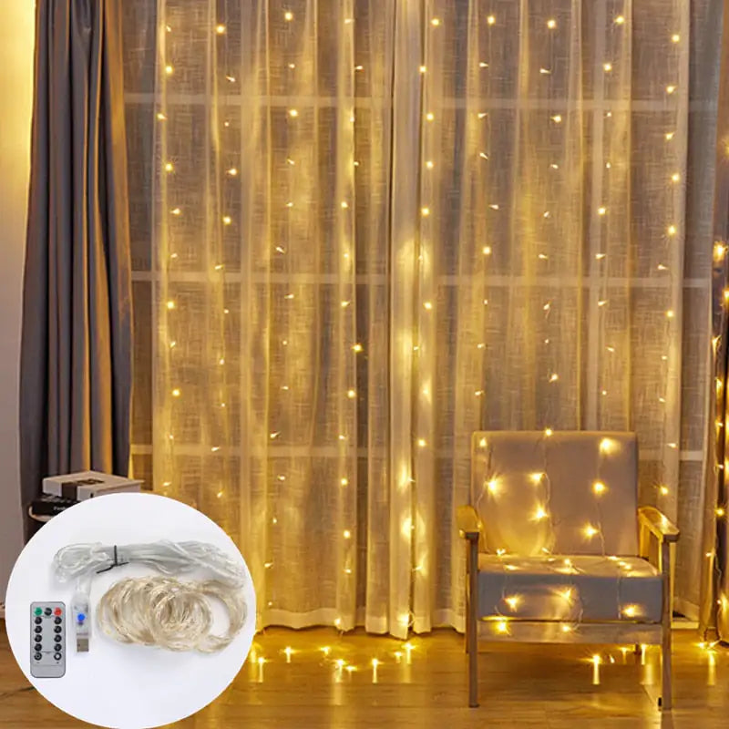 LED Curtain Garland Lights Rieworkes