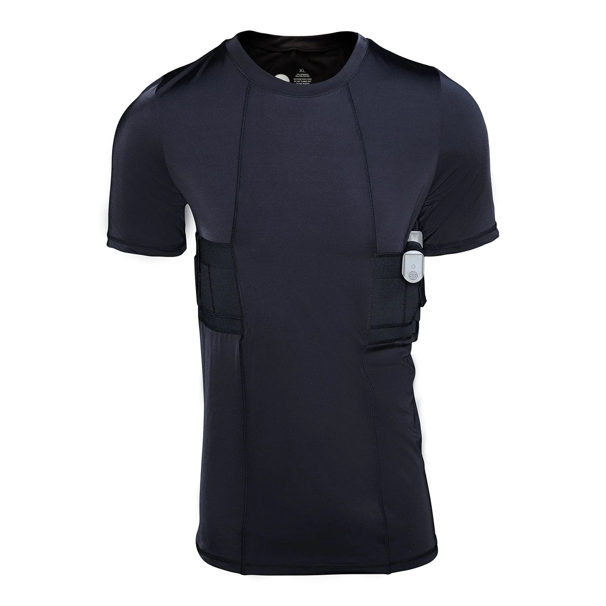 Graystone CCW Holster T-Shirt for Men- Crew Neck Compression Conceal Carry Tactical Clothing (Med Black) Mimarta