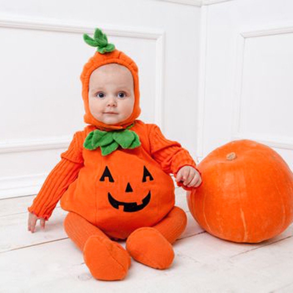 Baby Pumpkin Costume Jumpsuit for Halloween Cosplay Mimarta
