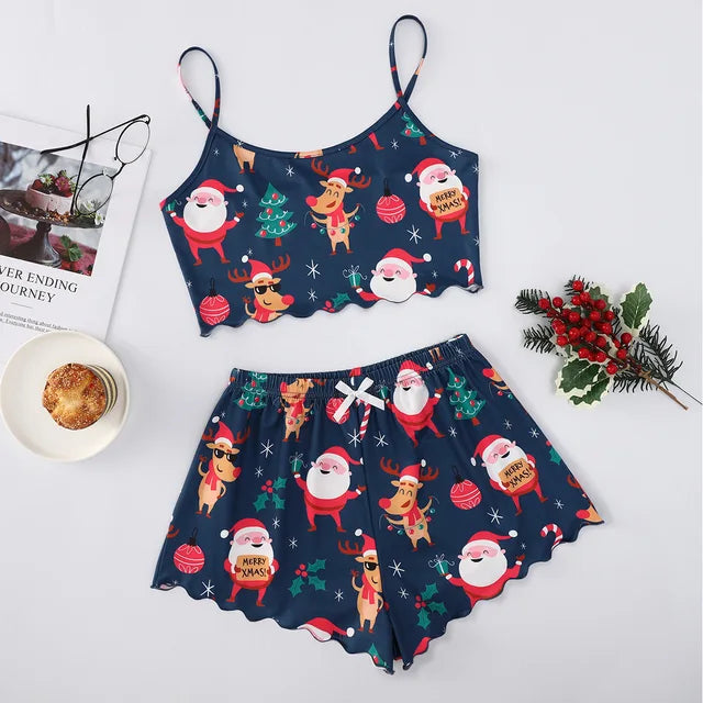 Women's Christmas Strapless Pajama Set Rieworkes