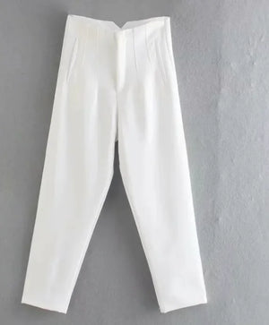 Elegant High Waist Pencil Trousers for Women Rieworkes