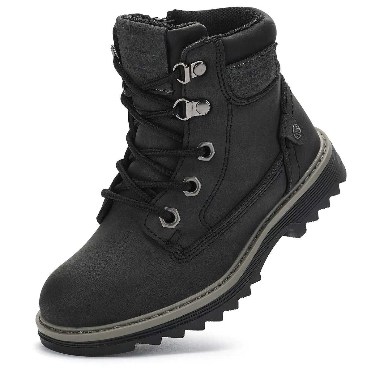 TZJS Girls Boys Toddler Boots Kids Unisex Lace Up Hiking Work Boots Girl Water Resistant Ankle Boot Boy Sizes 7-13 Outdoor Autumn Shoes for Toddler/Little Kid(Black12) Rieworkes