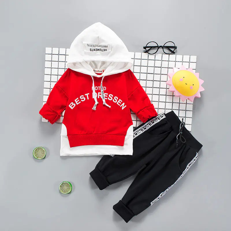 Boys' Fashion Hoodie and Long Pants 2-Piece Set Mimarta