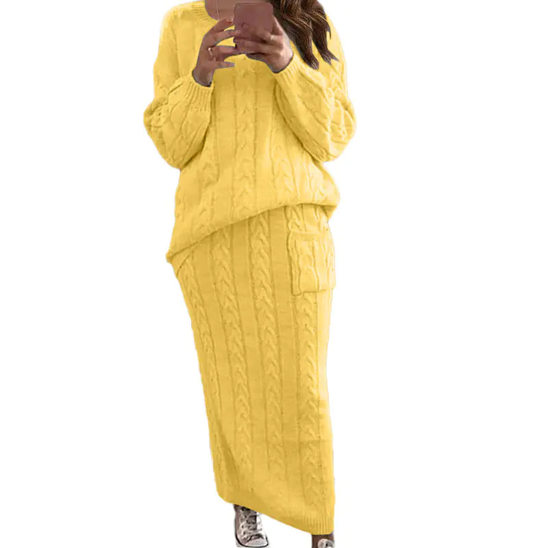 Autumn Winter Women's Fashion Sweater Dress Set Mimarta