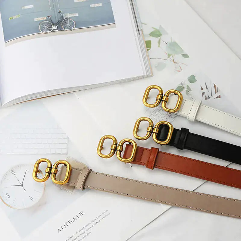 Elegant Leather Designer Belt for Women Rieworkes