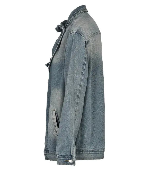 Irregular Wash Denim Coat Rieworkes
