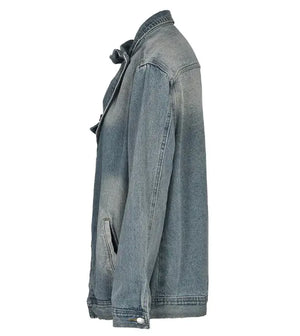 Irregular Wash Denim Coat Rieworkes