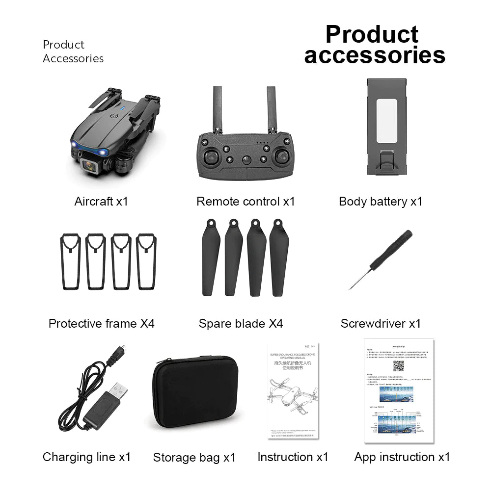 Drones Quadcopter 5G 4K GPS Drone X Pro with HD Dual Camera WiFi FPV Foldable RC Rieworkes