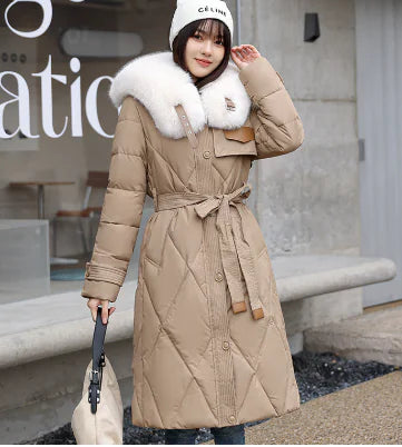 Luxury Women's Winter Parka with Fur Collar (One Piece) Mimarta