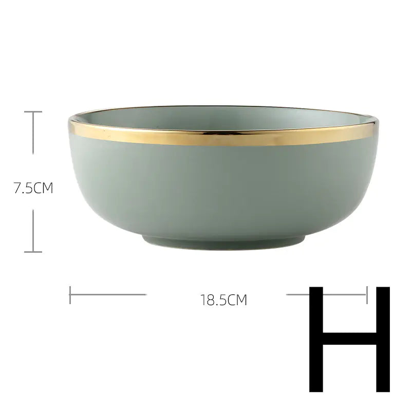 Light Luxury Large Ceramic Rice Bowl Tableware Set Mimarta