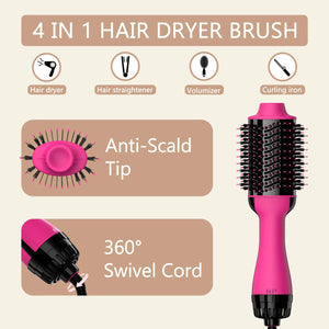 Umeely Hair Dryer Brush Blow Dryer Brush in One Upgraded 4 in 1 Hair Dryer and Styler Volumizer with Negative Ion Anti-frizz Ceramic Titanium Barrel Hot Air Brush Peach Red Rieworkes