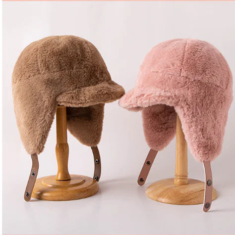 All-Match Warm Hat with Mink-Like Flight Design Mimarta