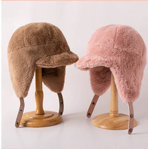 All-Match Warm Hat with Mink-Like Flight Design Mimarta