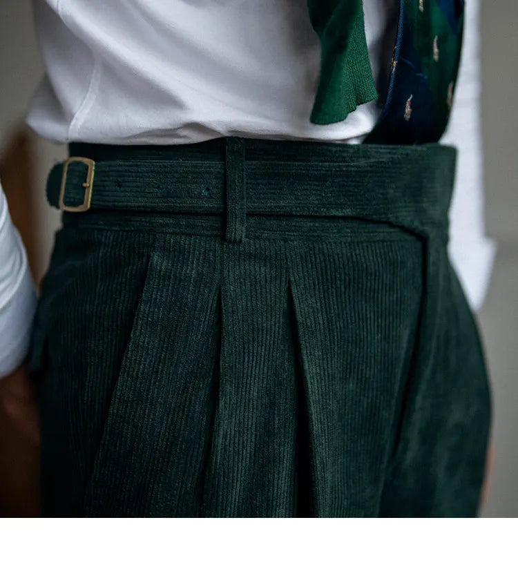 Corduroy Straight High Waist Casual Pants Men Rieworkes