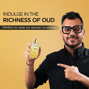 OUD GOLD Eau De Parfum (3.38 fl. oz.) | Intense Arabian Perfume for women & men | Notes : Caramel, Orris, Rose, Jasmine | Family: Woody, Gourmand, Floral, and Oud | Vegan & cruelty free OUD GOLD Rieworkes