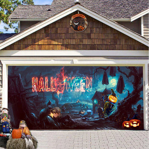Halloween Misty Forest Garage Door Banner Rieworkes