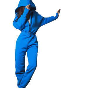 Trendy Women's Hooded Jumpsuit Outfit Set Mimarta