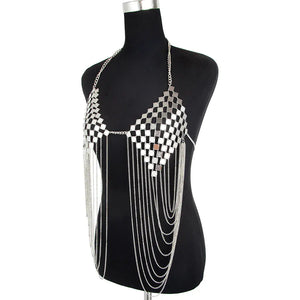 Metallic Body Chain with Tassel for Women’s Fashion Mimarta