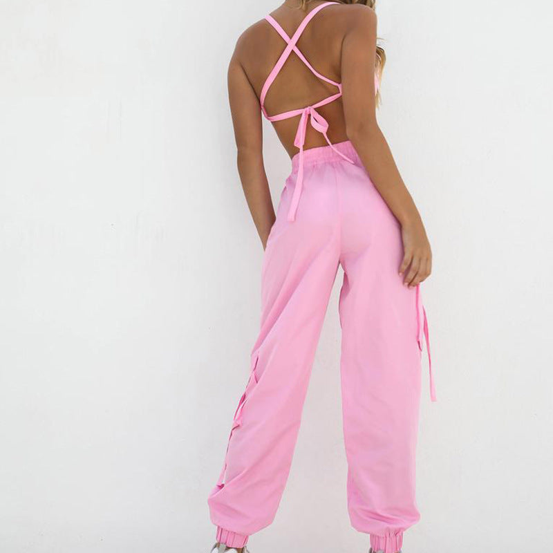 Women's Athletic Gym Set: Sleeveless Top &amp; High-Waist Pants Mimarta