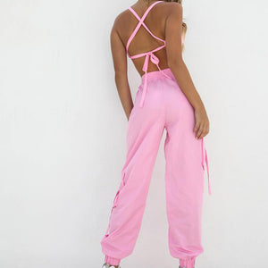 Women's Athletic Gym Set: Sleeveless Top & High-Waist Pants Mimarta