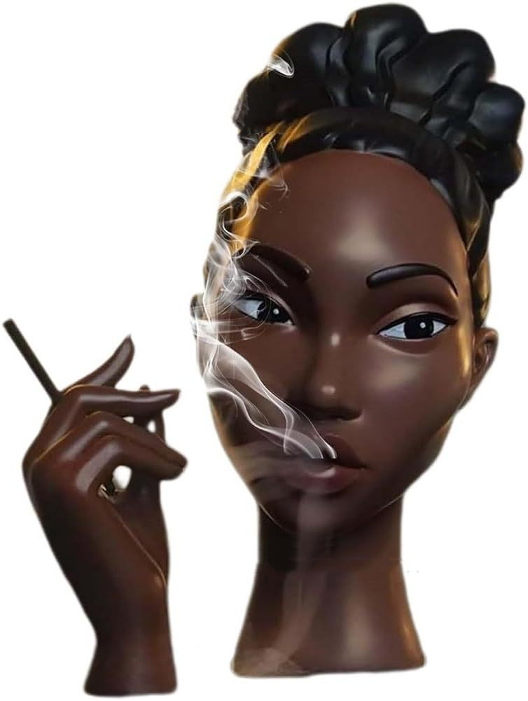 Elegant Black Woman Head Incense Burner Mimarta