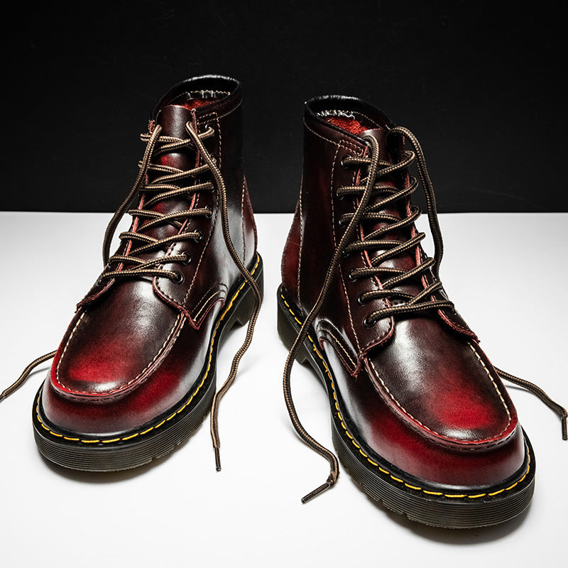 Men's High-Top Cowhide Martin Trendy Tooling Boots Mimarta