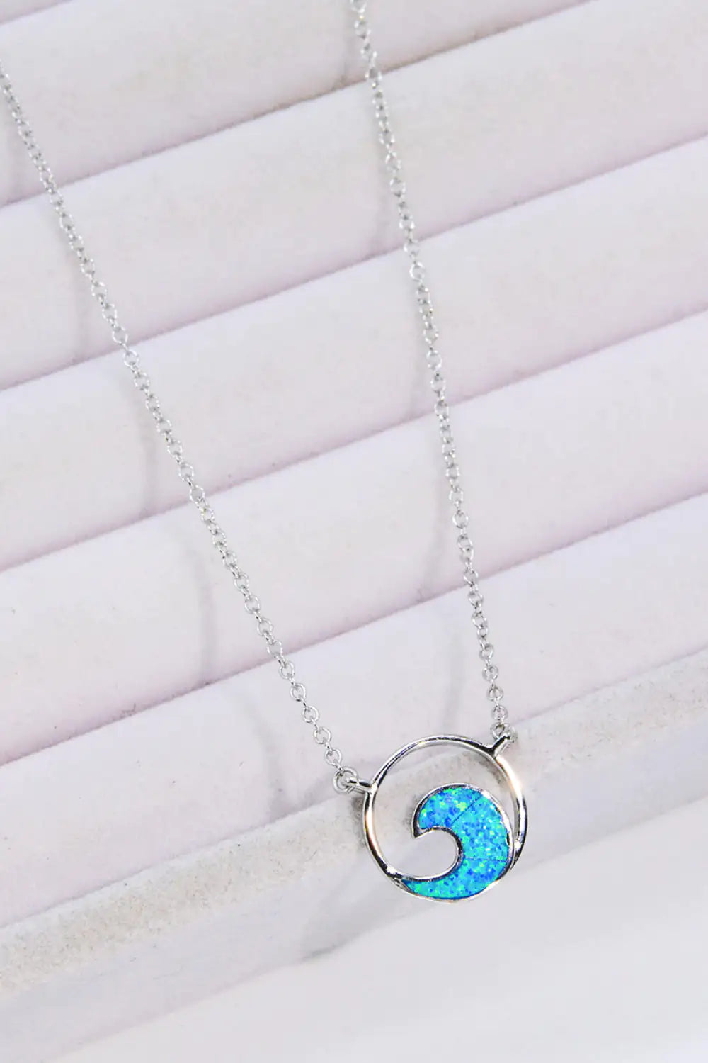 Opal Wave Pendant Necklace Rieworkes