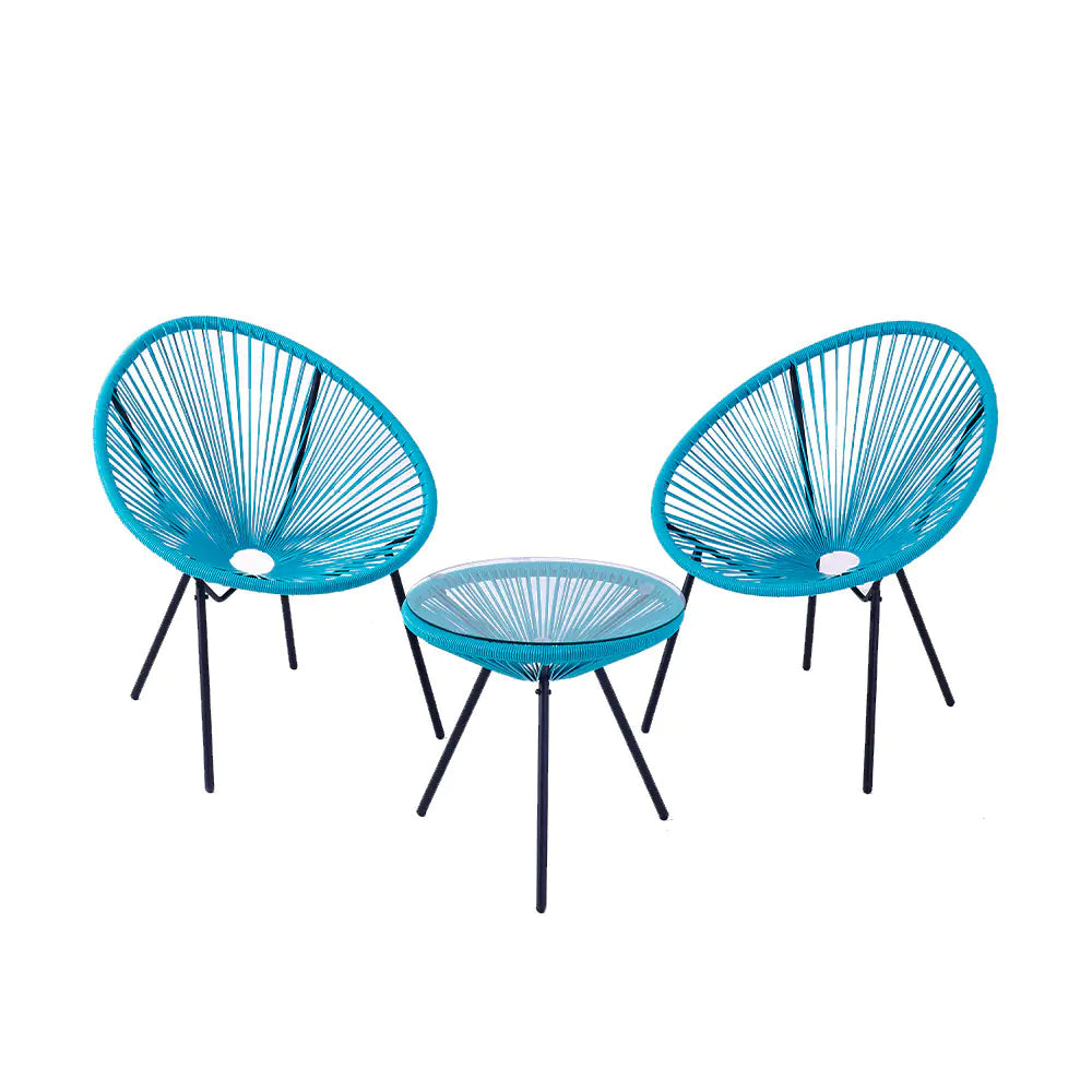 3-Piece Outdoor Patio Rattan Chair Set with Table Mimarta