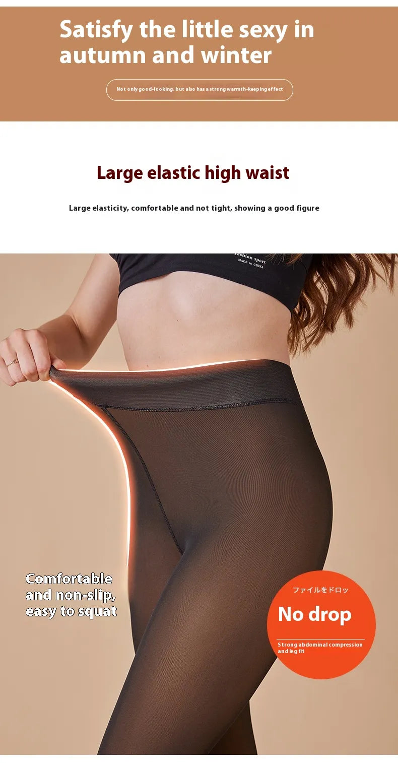 Sheer Fleece-Lined Leggings Mimarta