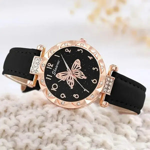 Luxury Rhinestone Butterfly Watch Set Rieworkes