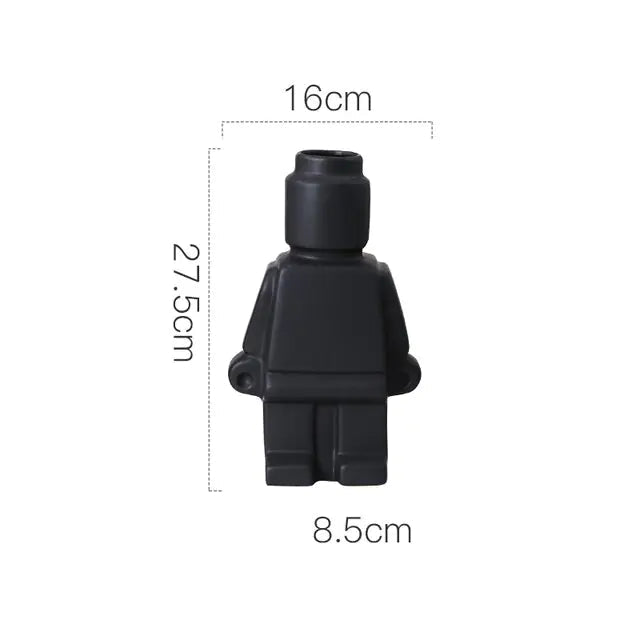 Creative Ceramic Robot Vase Modern Decor Home Desktop Small Robot Upright Dried Flower Vase Living Room Decoration Accessories Rieworkes