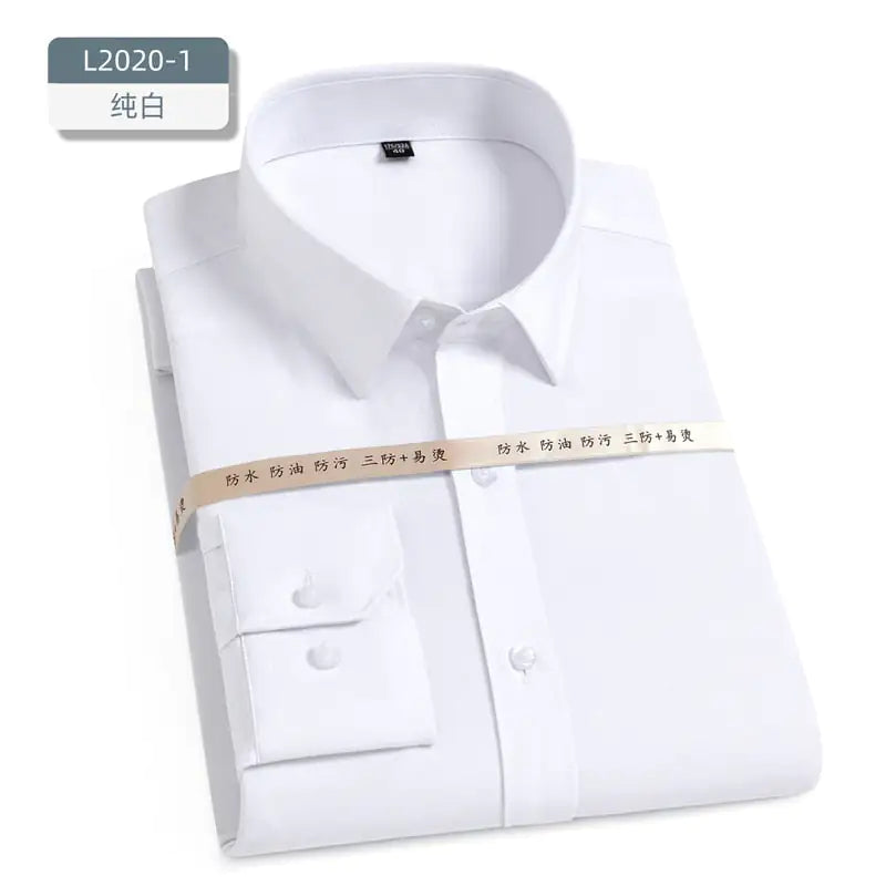 Oil Stain Proof Waterproof Hydrophobic Men Short Sleeve Business White Shirt Rieworkes