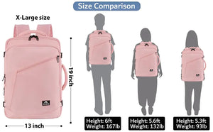 MATEIN Pink Travel Backpack for Women, Large Backpack Airline Approved, Expandable Carry on Backpacks, 35L Convertible Suitcase, Weekender Back Pack for Hiking Sport Gym, Gift for Traveler X-Large Rieworkes