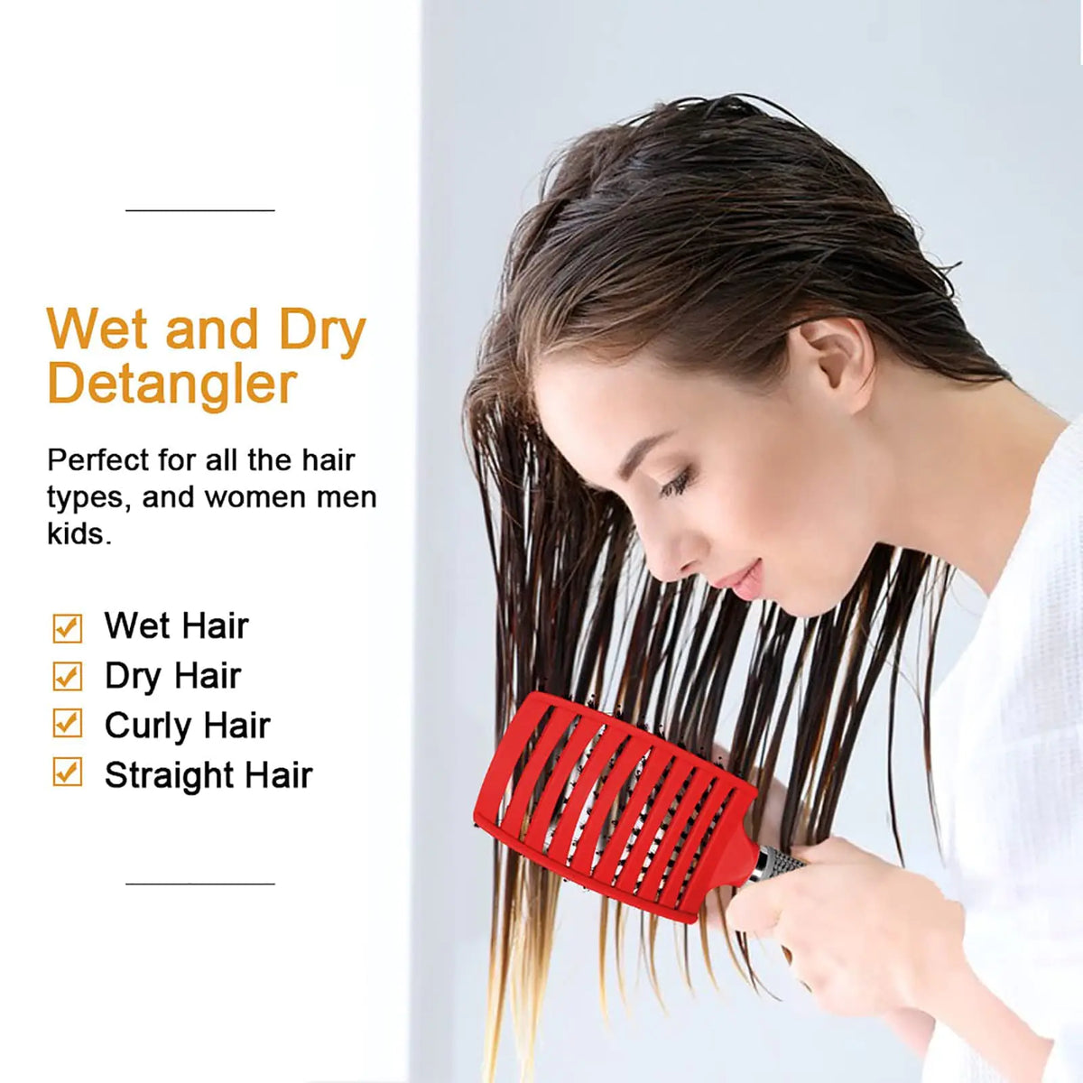 Hairstreaq Detangling Brush, Wet Dry Detangler Hair Brushes, Vented Detangling Brush, Fast Drying Styling Massage Hairbrush for Women & Kids’ Long, Thick, Thin, Curly & Tangled Hair (Pink) Pink Rieworkes
