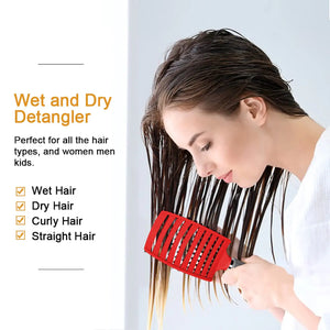 Hairstreaq Detangling Brush, Wet Dry Detangler Hair Brushes, Vented Detangling Brush, Fast Drying Styling Massage Hairbrush for Women & Kids’ Long, Thick, Thin, Curly & Tangled Hair (Pink) Pink Rieworkes
