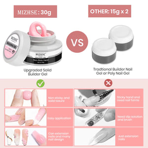 MIZHSE Solid Builder Gel, Nail Sculpture Gel Non-Sticky 4 Colors Nude Clear White Pink Hard Builder Gel Nails UV LED Nail Extension Gel For Nail Salon Home Manicure C-Classic Colors * 4 Rieworkes