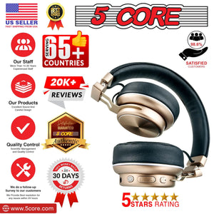 5 CORE Bluetooth Headphones Over Ear Noise Cancelling Headset Stereo Headphone with Padded Ear Cups + Adjustable Headband HEADPHONE 13 G - Rieworkes