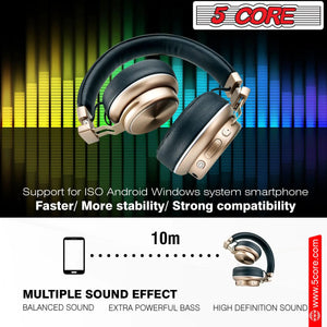 5 CORE Bluetooth Headphones Over Ear Noise Cancelling Headset Stereo Headphone with Padded Ear Cups + Adjustable Headband HEADPHONE 13 G - Rieworkes