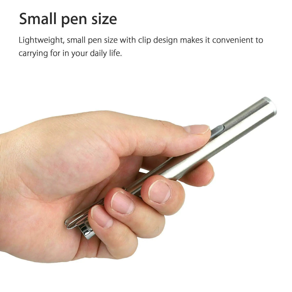 5" LED USB Rechargeable Mini Tactical Flashlight Stainless Steel Torch Pen Light - Rieworkes